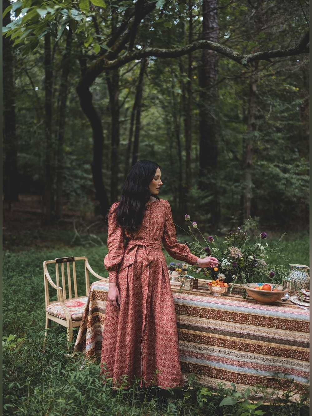 Parterre Julia Berolzheimer Dorothea Maxi Dress Rhubarb Domino